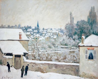 Winter in Louveciennes door Alfred Sisley